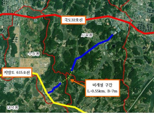 당진 농공단지~수청동, 단절된 도시계획도로 개설 추진 이미지