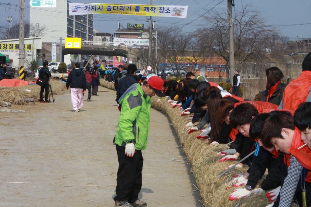 기지시줄다리기 큰 줄 제작 완성 이미지