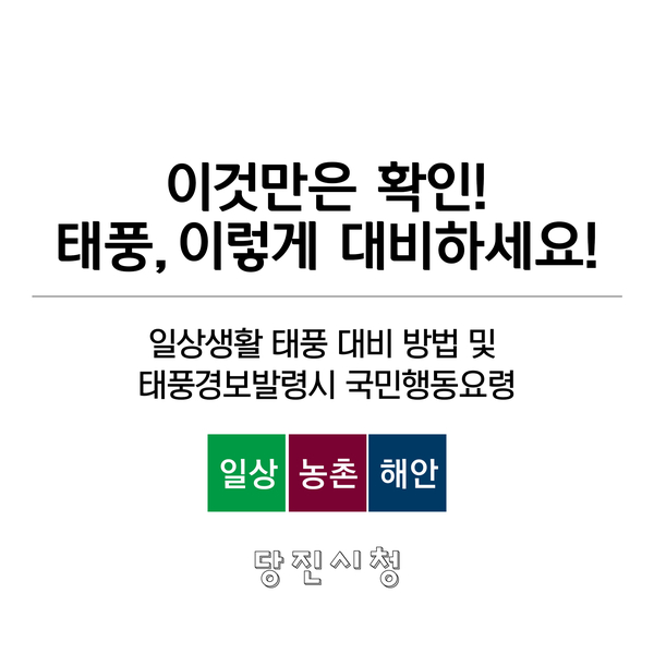 태풍솔릭 근접, 태풍경보 발령시 국민행동요령 이미지