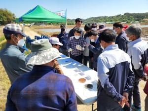 당진, 드론 활용‘벼 직파 연시회’개최