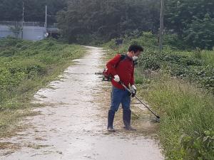 당진시, 통학길 제초작업…마을 이장 솔선수범