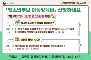 당진시, 청소년 부모 아동 양육 지원