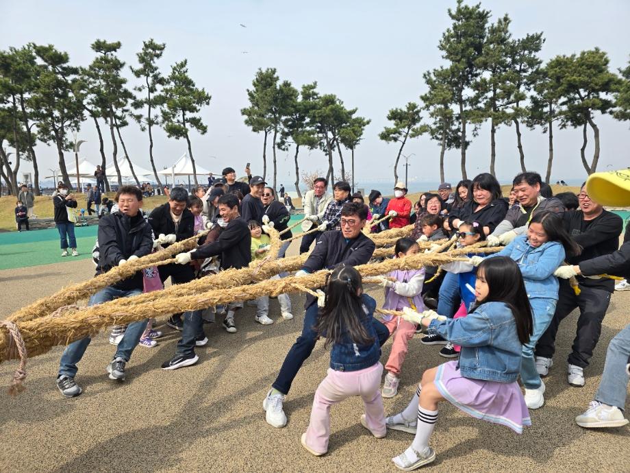 당진시, 삽교호 관광지에서 게릴라 줄다리기 행사 열려 이미지