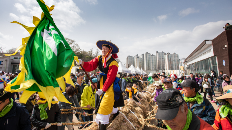 기시지줄다리기 축제 사진