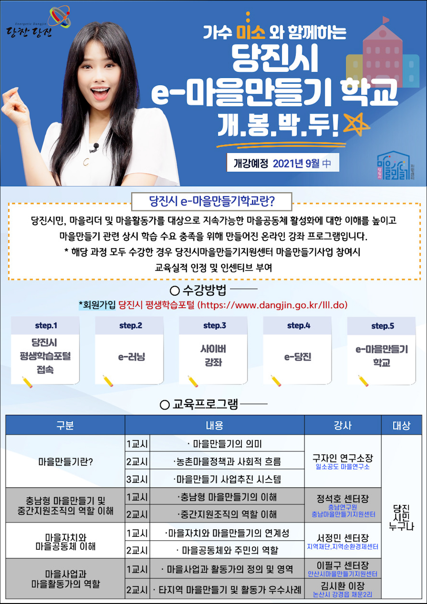 당진시, 마을공동체 위한 e-마을만들기학교 본격 개강