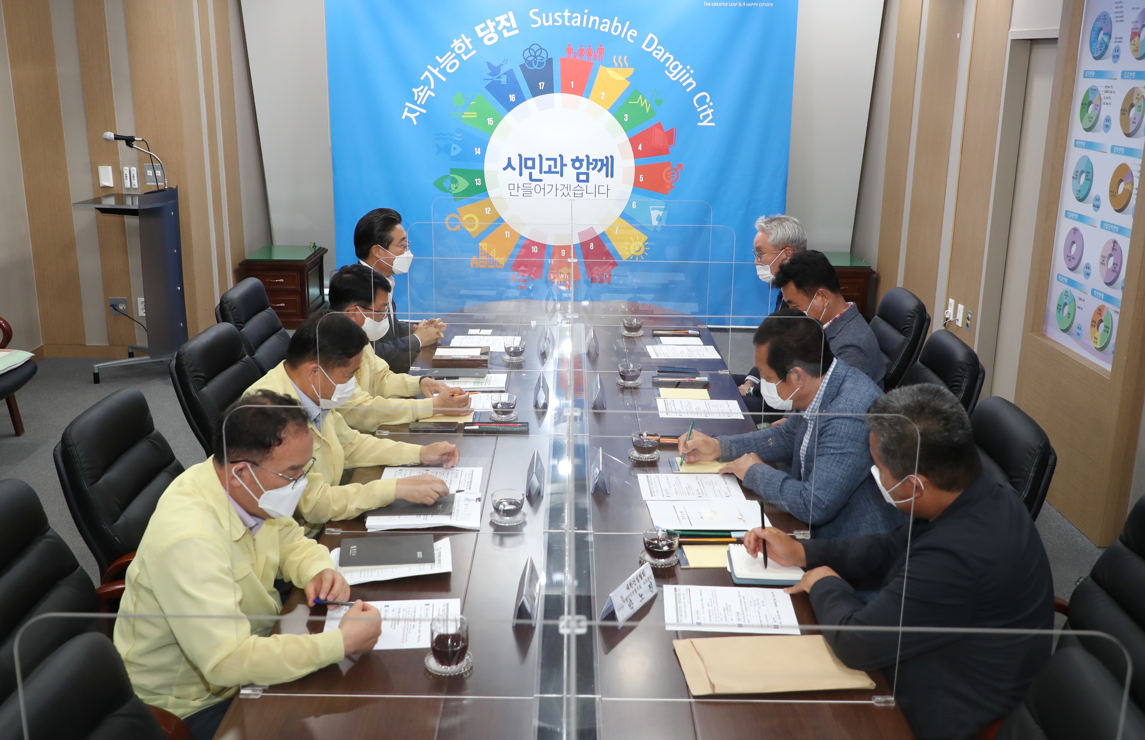 김홍장 당진시장, 지역 건설인 대표와 간담회 가져