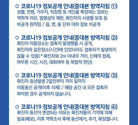 알아두면 좋은 코로나19 확진자 정보공개 안내 이미지