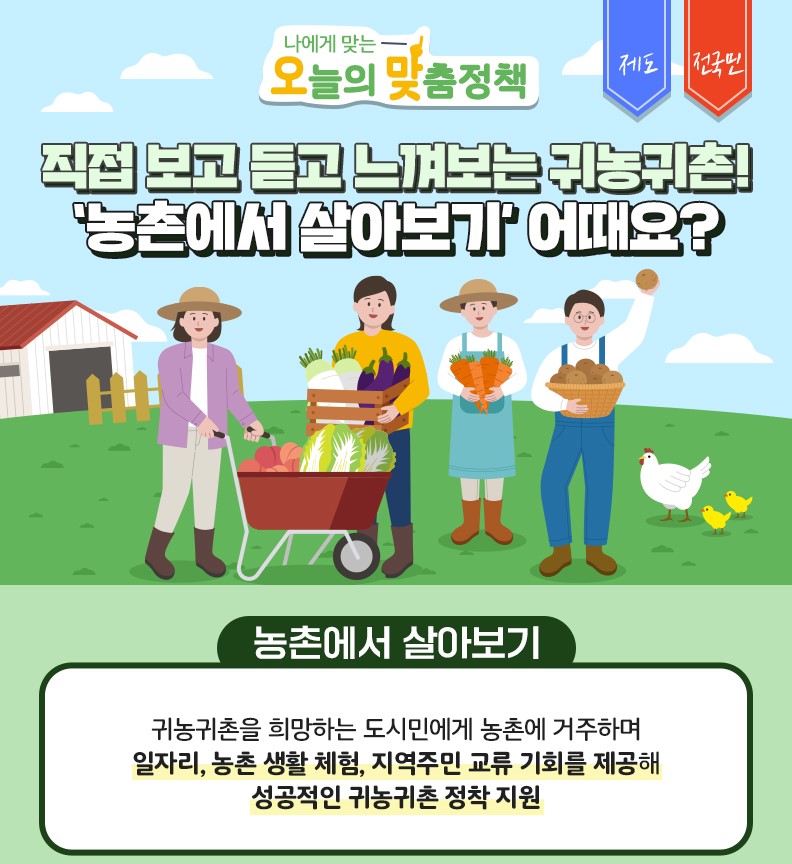 직접 보고 듣고 느끼는 귀농귀촌!'농촌에서 살아보기' 이미지