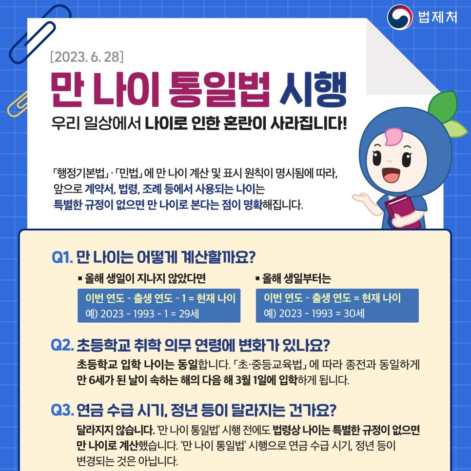 이제는 어려질 시간! 만 나이 통일법 시행 이미지