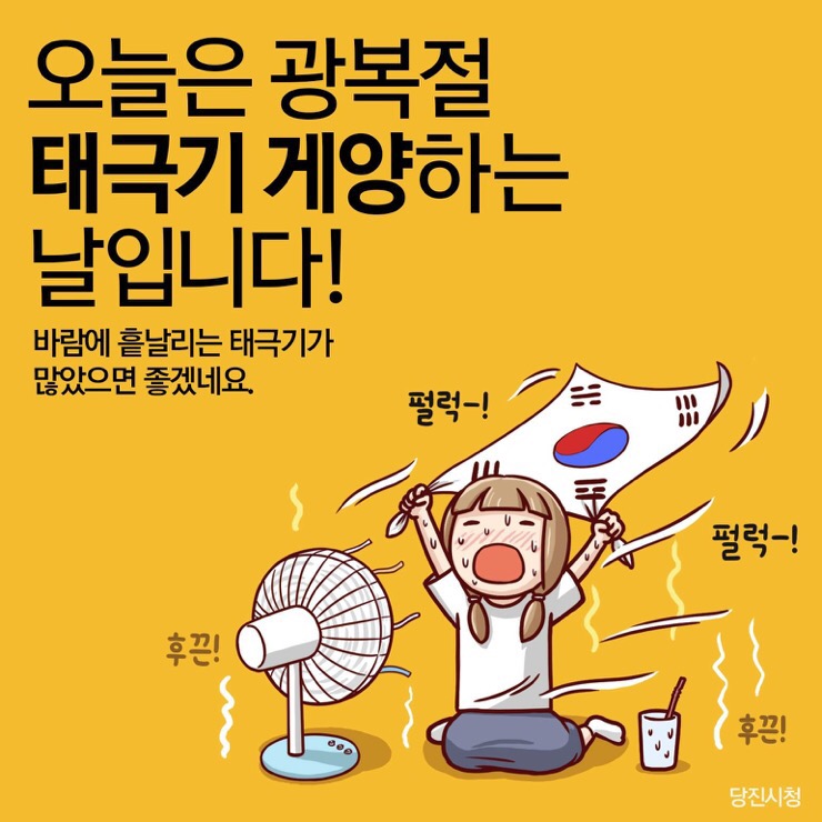 오늘은 광복절, 태극기 게양하는 날입니다 이미지